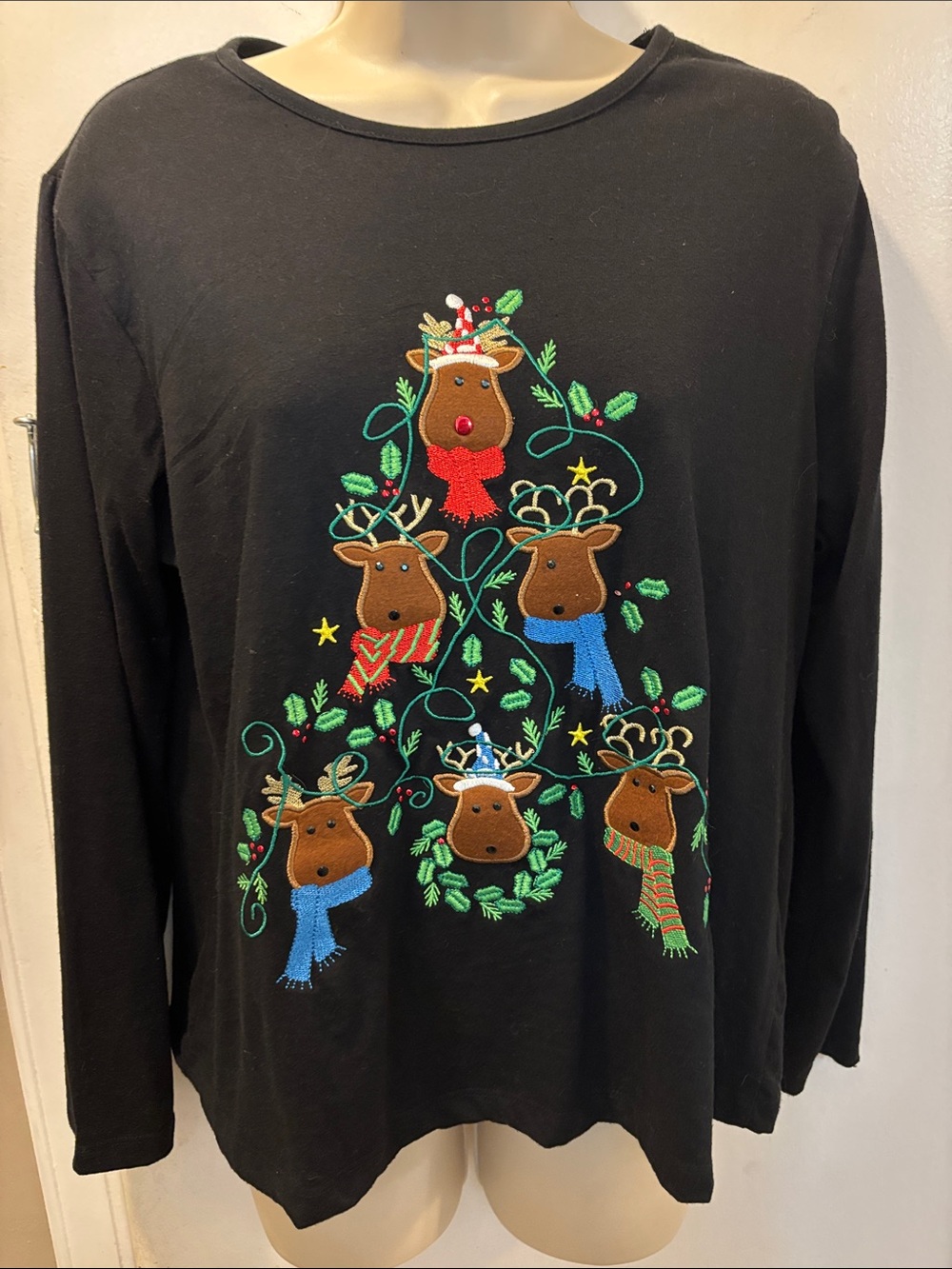 Ultra Pink Medium Christmas reindeer l/s shirt 36-378
